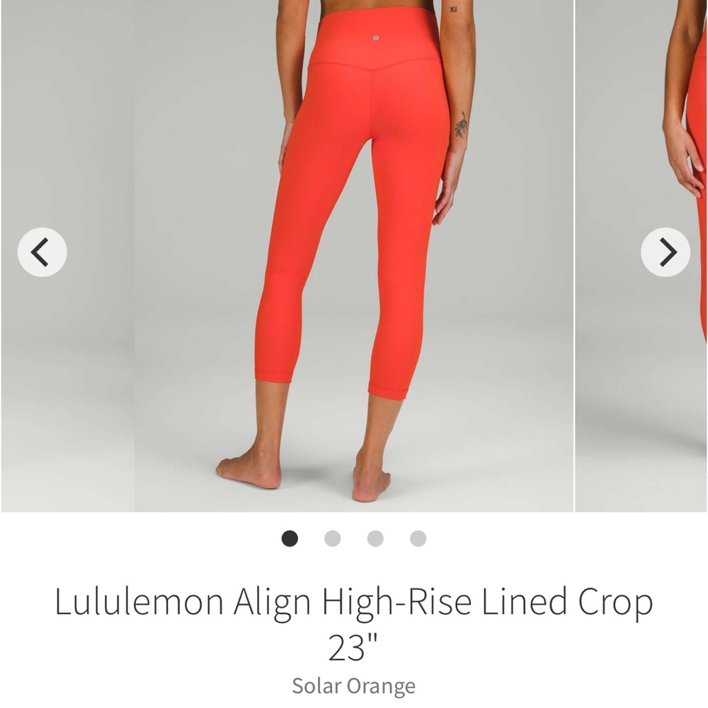 Align High-rise Crop 23” size 8 Solar Orange